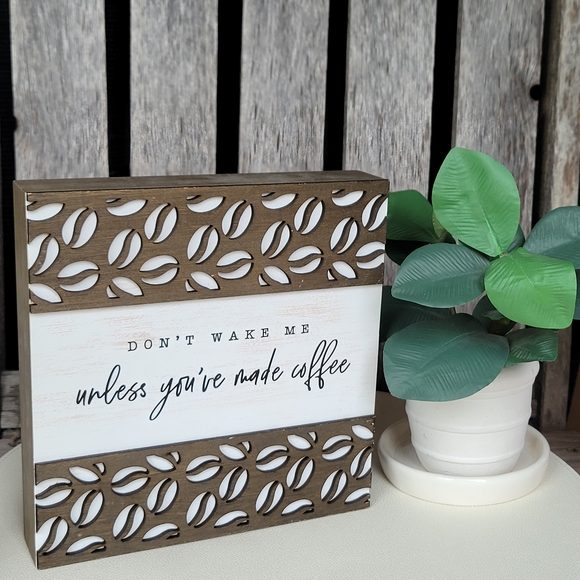 Hobby Lobby Coffee-Themed & Coffee Bean Design Decorative Box Quote - Picture 3 of 6